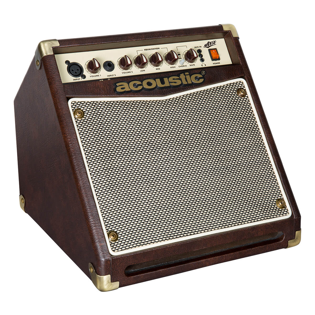 Left perspective view of Acoustic A15V 15W Acoustic Instrument Amp
