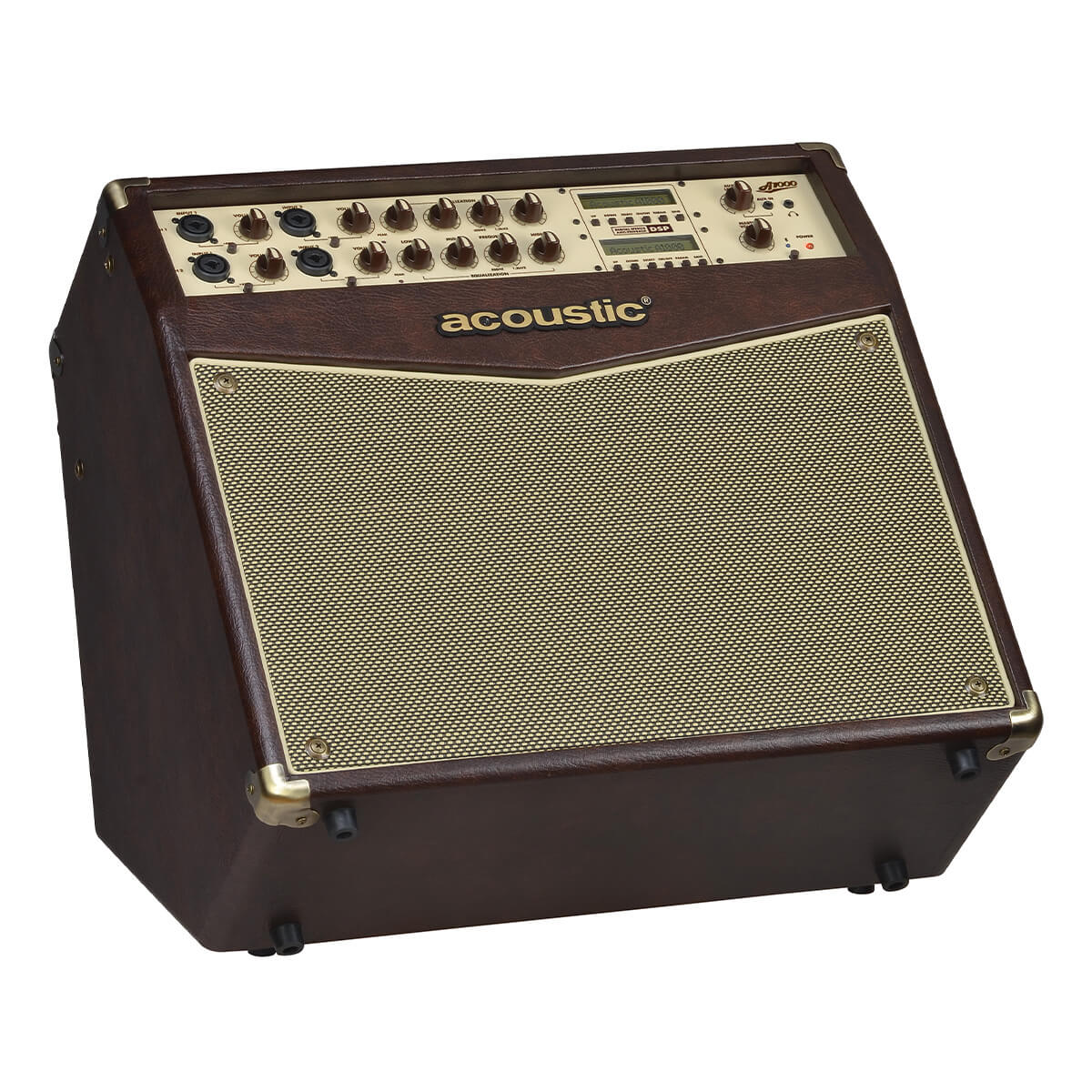 Left perspective tilt view of Acoustic A1000 100W Class D Power Acoustic Instrument