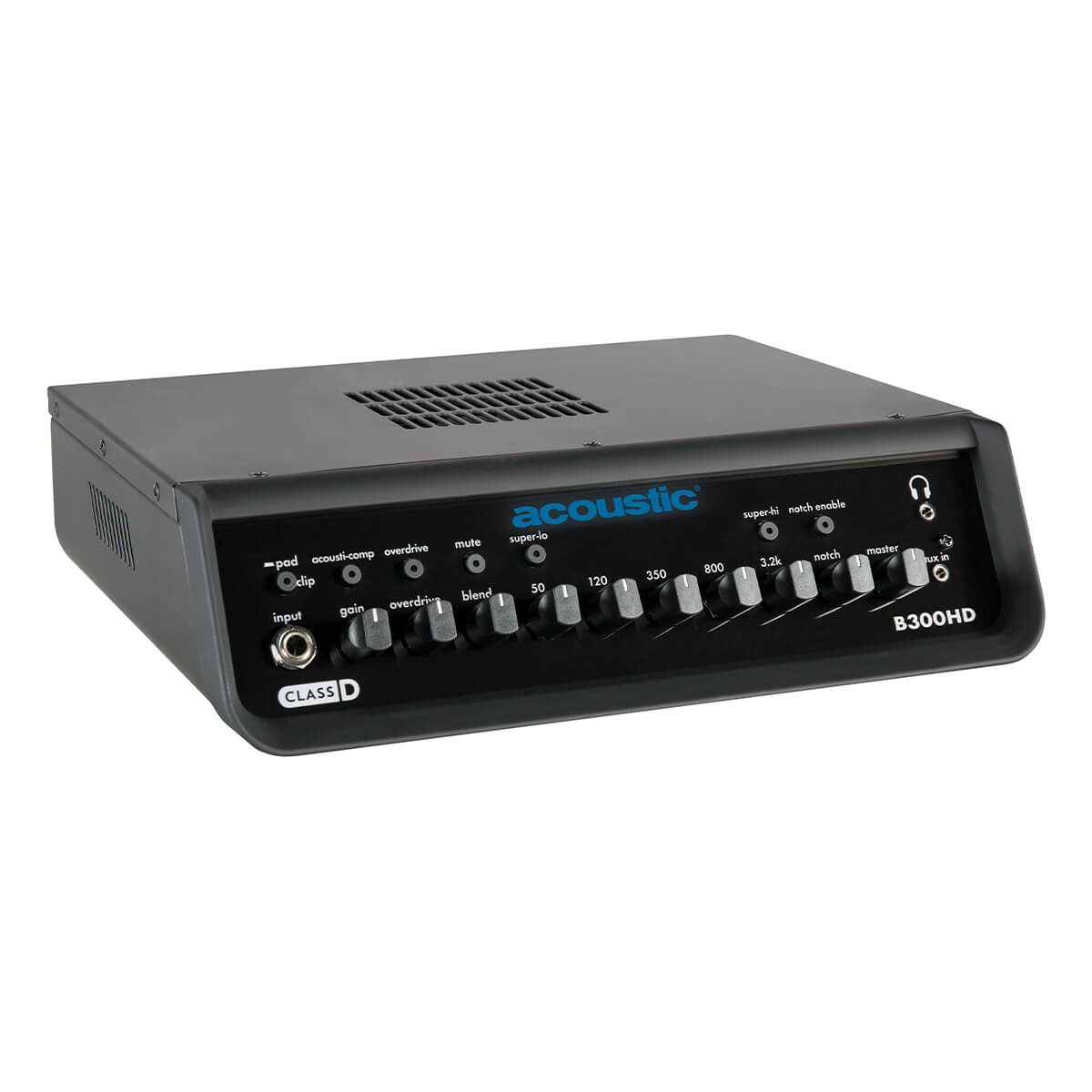 Right angle view of acoustic B300HD Class-D Bass Head
