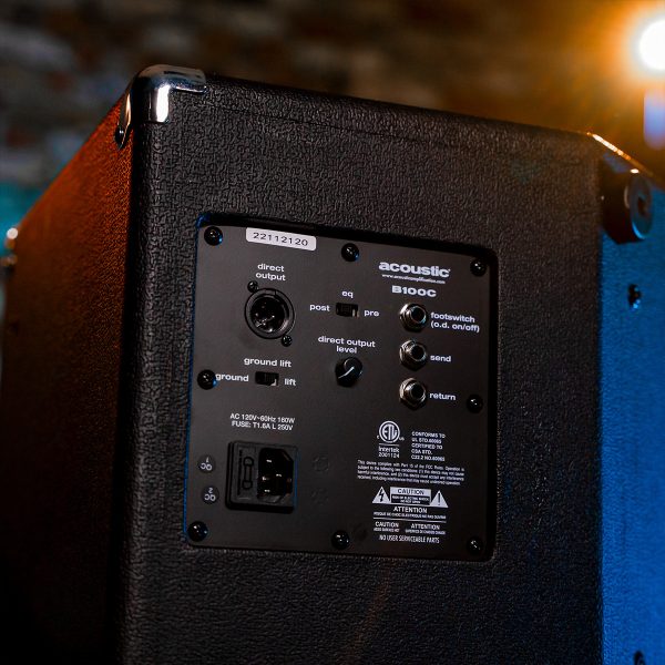 B100C combo bass amp back panel close up