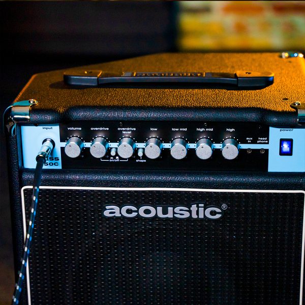 close up of B25C combo bass amp control panel