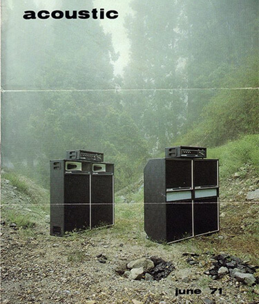 vintage ad showing two amplifier stacks in a forest setting